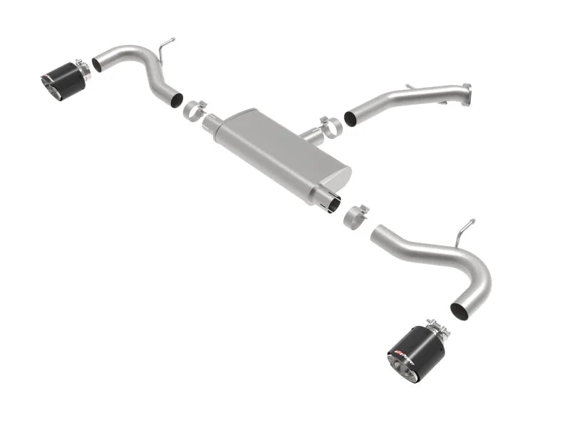 aFe Takeda 2.5in 409 SS Axle-Back Exhaust System Carbon Fiber 18-20 Hyundai Elantra GT L4-1.6L(t) - Back View