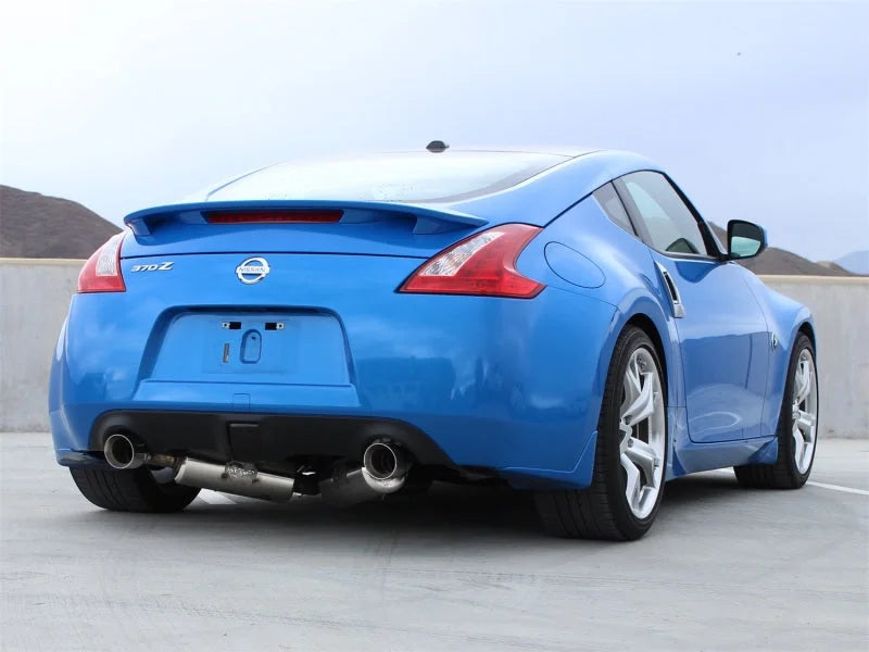 aFe Takeda 2.5inch SS Exhaust Cat-Back 09-13 Nissan 370Z V6 3.7L Polished Tips - Side View