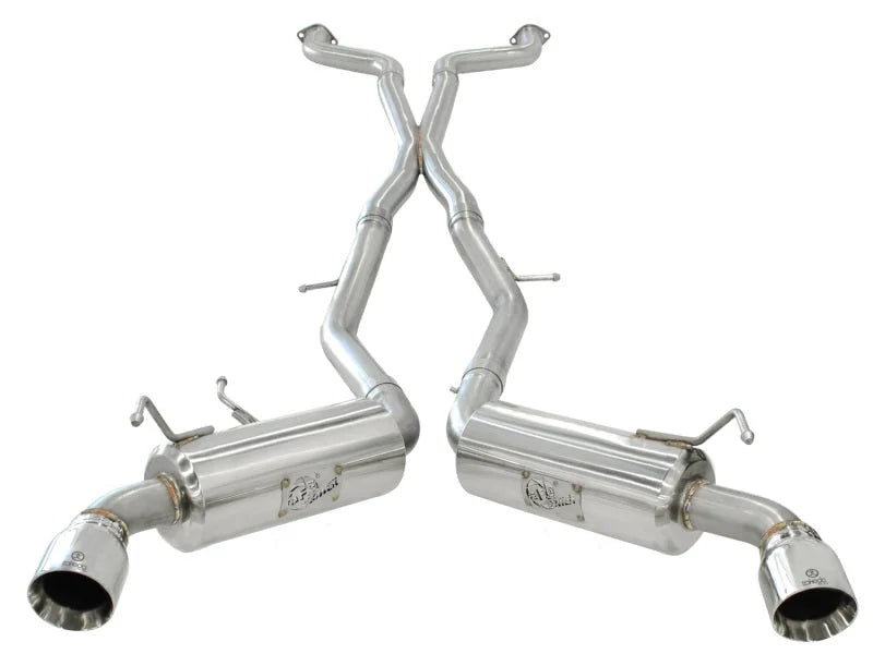 aFe Takeda 2.5inch SS Exhaust Cat-Back 09-13 Nissan 370Z V6 3.7L Polished Tips - Installation View