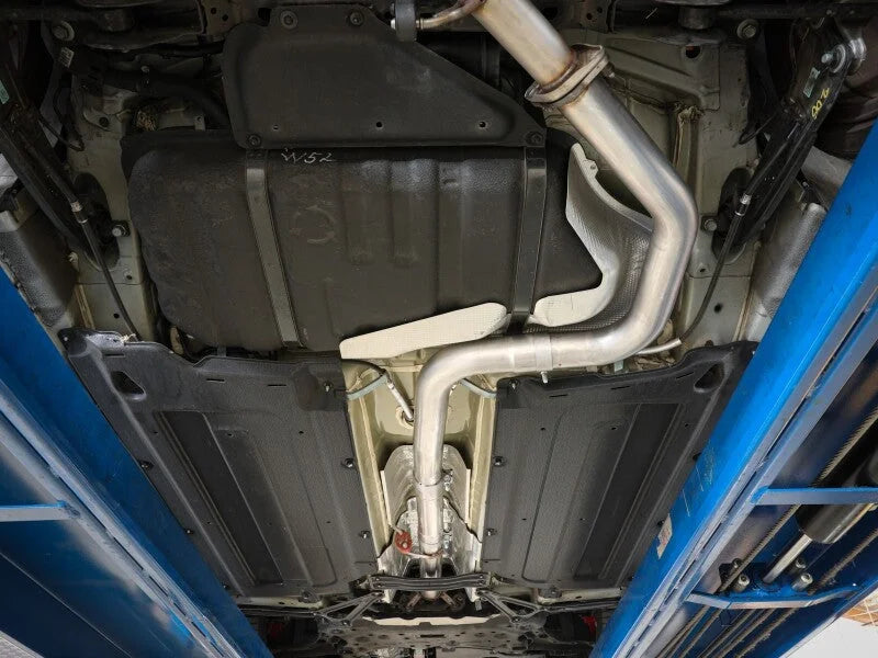 aFe Takeda 3 IN 304 Stainless Steel Mid-Pipe Hyundai Elantra N 22-23 L4-2.0L (t) - Side View