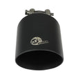 Load image into Gallery viewer, aFe Takeda 304 SS Clamp-On Exhaust Tip 2.5in. Inlet / 4.5in. Outlet / 7in. L - Black - Installation View