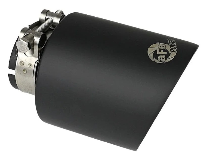 aFe Takeda 304 SS Clamp-On Exhaust Tip 2.5in. Inlet / 4.5in. Outlet / 7in. L - Black - Additional View 7