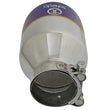 Load image into Gallery viewer, aFe Takeda 304 Stainless Steel Clamp-On Exhaust Tip 2.5in. Inlet / 4.5in. Outlet - Blue Flame - Back View
