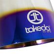Load image into Gallery viewer, aFe Takeda 304 Stainless Steel Clamp-On Exhaust Tip 2.5in. Inlet / 4.5in. Outlet - Blue Flame - Installation View