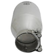 Load image into Gallery viewer, aFe Takeda 304 Stainless Steel Clamp-On Exhaust Tip 2.5in. Inlet / 4.5in. Outlet / 9in. L - Polished - Installation View