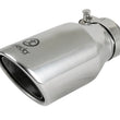 Load image into Gallery viewer, aFe Takeda 304 Stainless Steel Clamp-On Exhaust Tip 2.5in. Inlet / 4in. Outlet / 8in. L - Polished - Main Product View