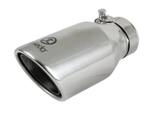 Load image into Gallery viewer, aFe Takeda 304 Stainless Steel Clamp-On Exhaust Tip 2.5in. Inlet / 4in. Outlet / 8in. L - Polished - Main Product View