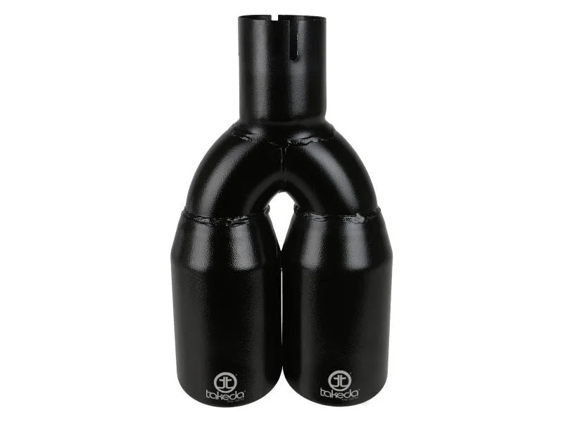 aFe Takeda 304 Stainless Steel Clamp-on Exhaust Tip Black 2-1/2ininlet x 3-1/2in Outlet X 12in L - Additional View 5