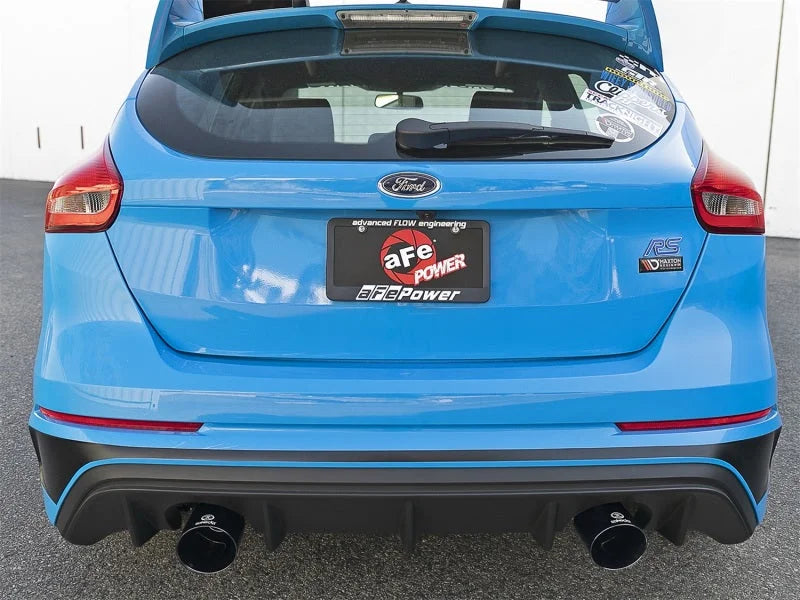 aFe Takeda 3in 304 SS Axle-Back Exhaust System w/ Black Tip 16-18 Ford Focus RS 2.3L (t) - Side View
