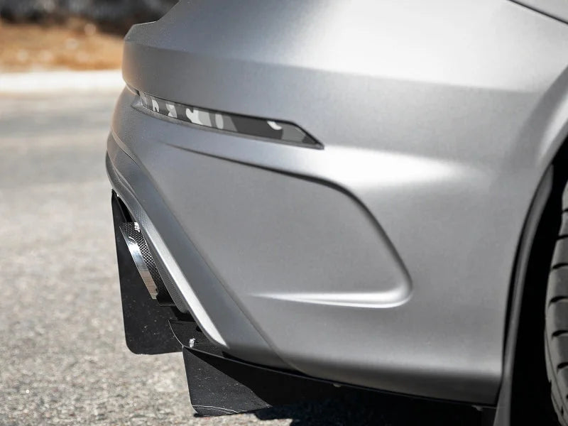 aFe Takeda 3in 304 SS Axle-Back Exhaust System w/ Carbon Fiber Tips 16-18 Ford Focus RS I4-2.3L (t) - Back View