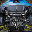 Load image into Gallery viewer, aFe Takeda 3in 304 SS Cat-Back Exhaust System w/ Blue Flame Tip 16-18 Ford Focus RS I4-2.3L (t) - Back View