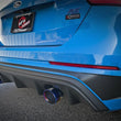 Load image into Gallery viewer, aFe Takeda 3in 304 SS Cat-Back Exhaust System w/ Blue Flame Tip 16-18 Ford Focus RS I4-2.3L (t) - Installation View