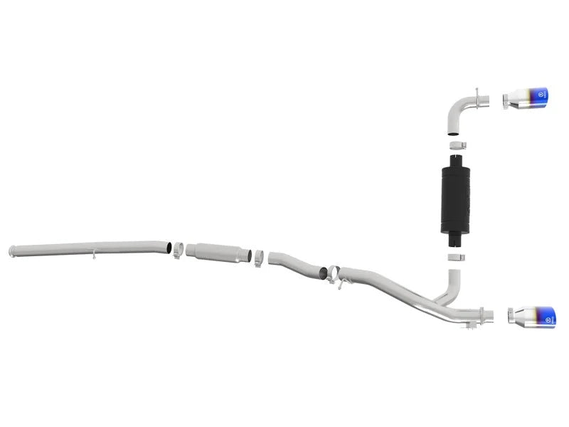 aFe Takeda 3in 304 SS Cat-Back Exhaust System w/ Blue Flame Tip 16-18 Ford Focus RS I4-2.3L (t) - Additional View 5