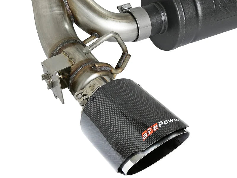 aFe Takeda 3in 304 SS Cat-Back Exhaust System w/ Carbon Fiber Tips 16-18 Ford Focus RS I4-2.3L (t) - Installation View