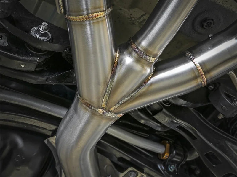 aFe Takeda 3in 304 SS Cat-Back Exhaust w/ Tri-Polished Tips 17-18 Honda Civic Type R L4 2.0L (t) - Side View