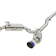 Load image into Gallery viewer, aFe Takeda 3in. to 2.5in. 304 SS C/B Exhaust 08-15 Mitsubishi EVO I4-2.0L (t) - Blue Flamed Tips - Main Product View