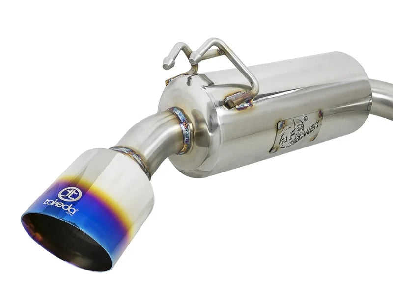 aFe Takeda 3in. to 2.5in. 304 SS C/B Exhaust 08-15 Mitsubishi EVO I4-2.0L (t) - Blue Flamed Tips - Additional View 6