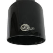Load image into Gallery viewer, aFe Takeda 409 SS Clamp-On Exhaust Tip 2.5in. Inlet / 4.5in. Outlet / 7in. L - Black - Back View