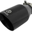 Load image into Gallery viewer, aFe Takeda 409 SS Clamp-On Exhaust Tip 2.5in. Inlet / 4.5in. Outlet / 9in. L - Black - Main Product View
