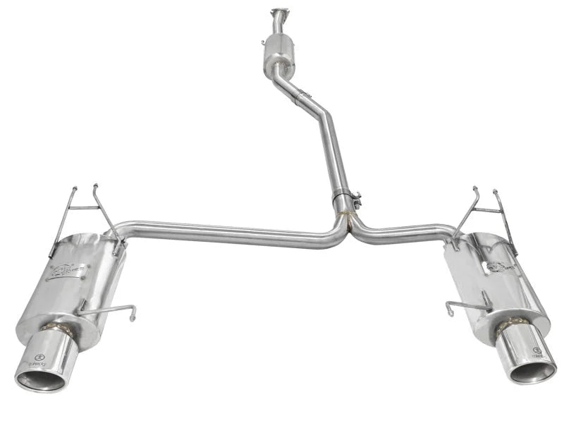 aFe Takeda Exhaust 2.25in to 2in Dia 304SS Cat-Back w/Polished Tips 08-12 Honda Accord Coupe V6 3.5L - Side View