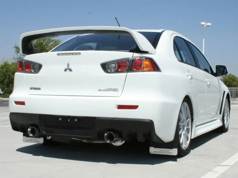 aFe Takeda Exhaust 304SS Dual Cat-Back w/ Polished Tips 08-13 Mitsubishi Lancer Evo X L4 2.0L Turbo - Back View