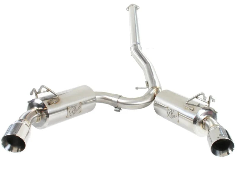 aFe Takeda Exhaust 304SS Dual Cat-Back w/ Polished Tips 08-13 Mitsubishi Lancer Evo X L4 2.0L Turbo - Installation View