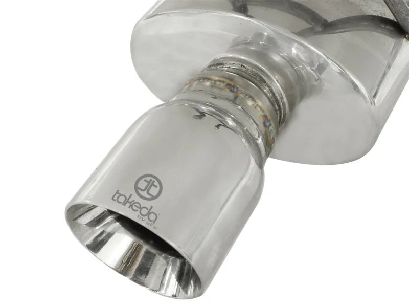 aFe Takeda Exhaust Axle-Back 06-11 Honda Civic Si L4 2.0L 2.5in 304 Stainless Steel - Back View