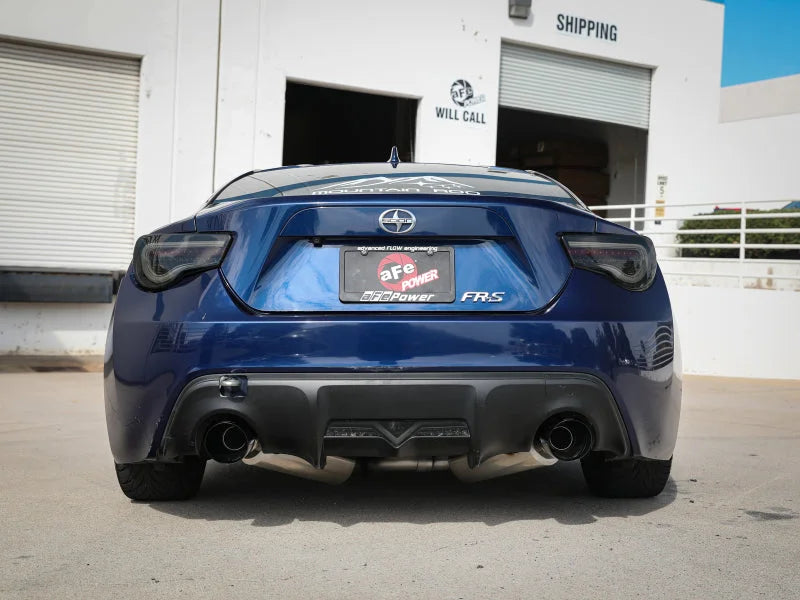 aFe Takeda Exhaust Axle-Back 13-15 Scion FRS / Subaru BRZ 304SS Black Dual Tips Exhaust - Side View