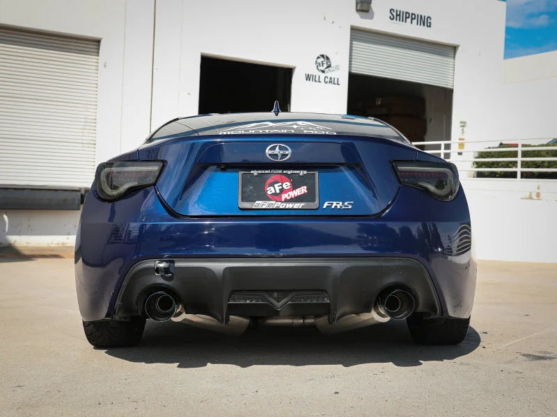 aFe Takeda Exhaust Axle-Back 13-15 Scion FRS / Subaru BRZ 304SS Blue Flame Dual Tips Exhaust - Side View