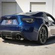 Load image into Gallery viewer, aFe Takeda Exhaust Axle-Back 13-15 Scion FRS / Subaru BRZ 304SS Blue Flame Dual Tips Exhaust - Installation View