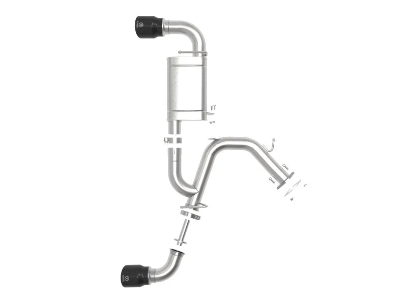 aFe Takeda Exhaust Axle-Back 19-20 Hyundai Veloster N 304SS Black Dual Tips Exhaust - Additional View 5