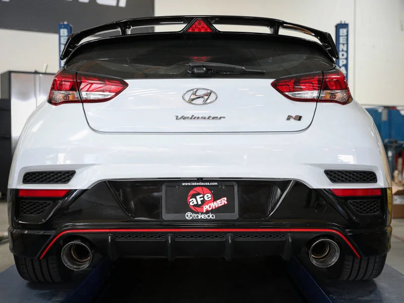 aFe Takeda Exhaust Axle-Back 19-20 Hyundai Veloster N 304SS Polished Dual Tips Exhaust - Side View
