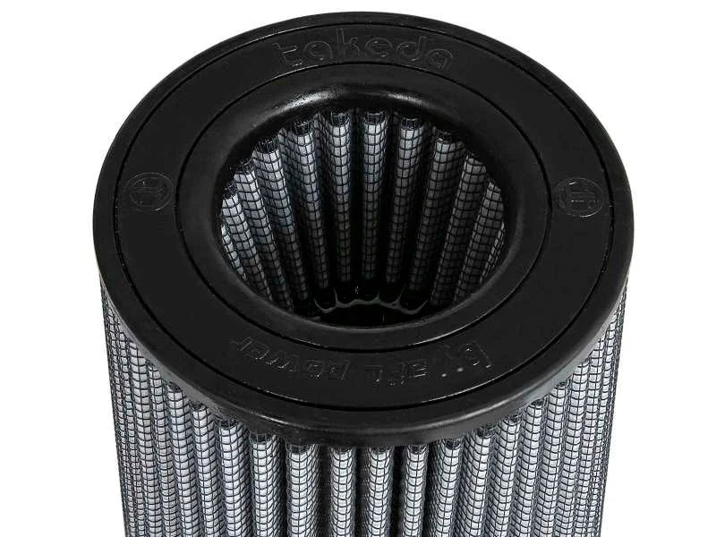 aFe Takeda Pro DRY S Intake Replacement Air Filter 3.5in F x (5.75in x 5in)B x 4.5in T (INV) x 7in H - Installation View
