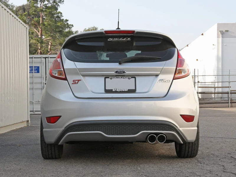 aFe Takeda Series 2 1/2in 304 SS Cat-Back 14-19 Ford Fiesta L4-1.6L (t) w/Polished Tip - Back View