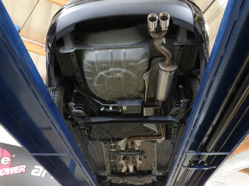 aFe Takeda Series 2 1/2in 304 SS Cat-Back 14-19 Ford Fiesta L4-1.6L w/Polished Tip - Installation View