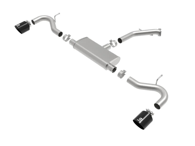 aFe Takeda Series 2.5in 409 SS Axle-Back Exhaust 18-20 Hyundai Elantra GT L4-1.6L(t) w/ Black Tips - Detail View