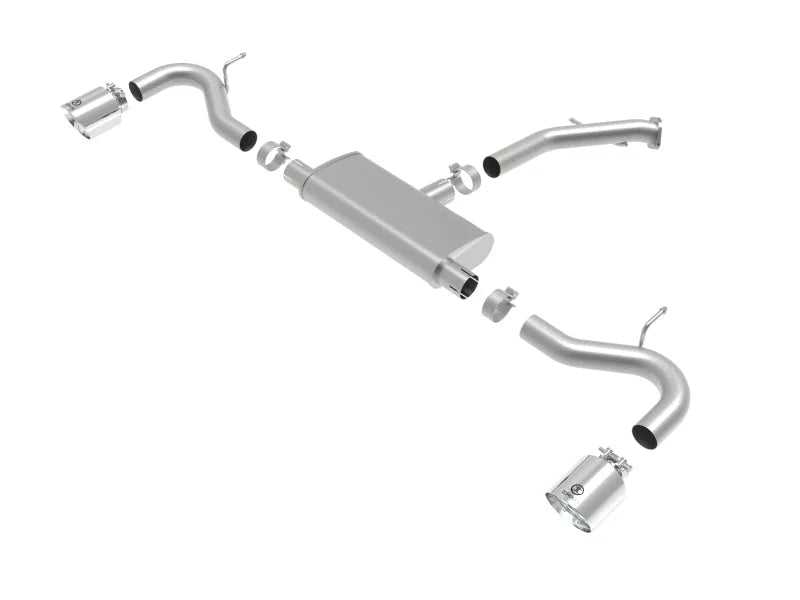 aFe Takeda Series 2.5in 409 SS Axle-Back Exhaust System Polished 18-20 Hyundai Elantra GT L4-1.6L(t) - Detail View