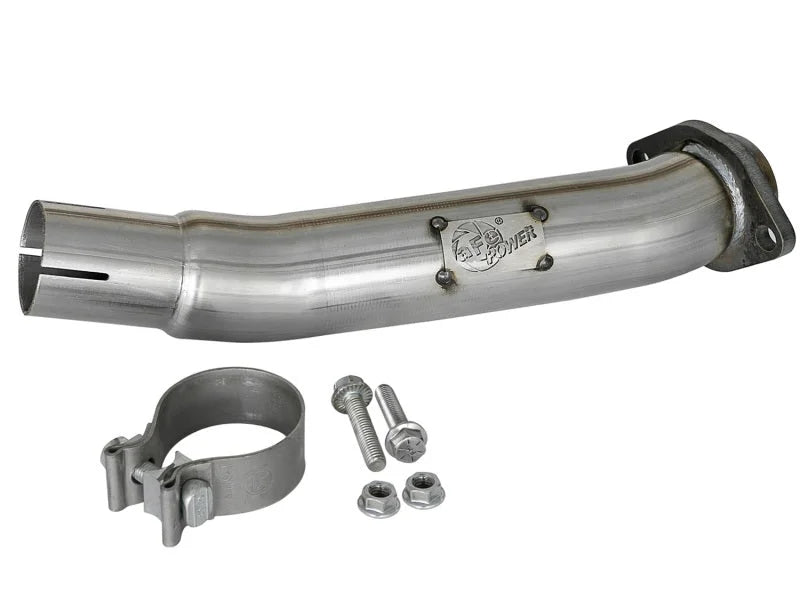 aFe Twisted Steel 2in Stainless Steel Loop Delete Down-Pipe 2018+ Jeep Wrangler (JL) V6 3.6L - Installation View