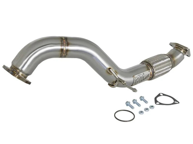 aFe Twisted Steel 3in Rear Down-Pipe/Mid Pipe 2017+ Honda Civic Type R I4 2.0L (t) - Main Product View