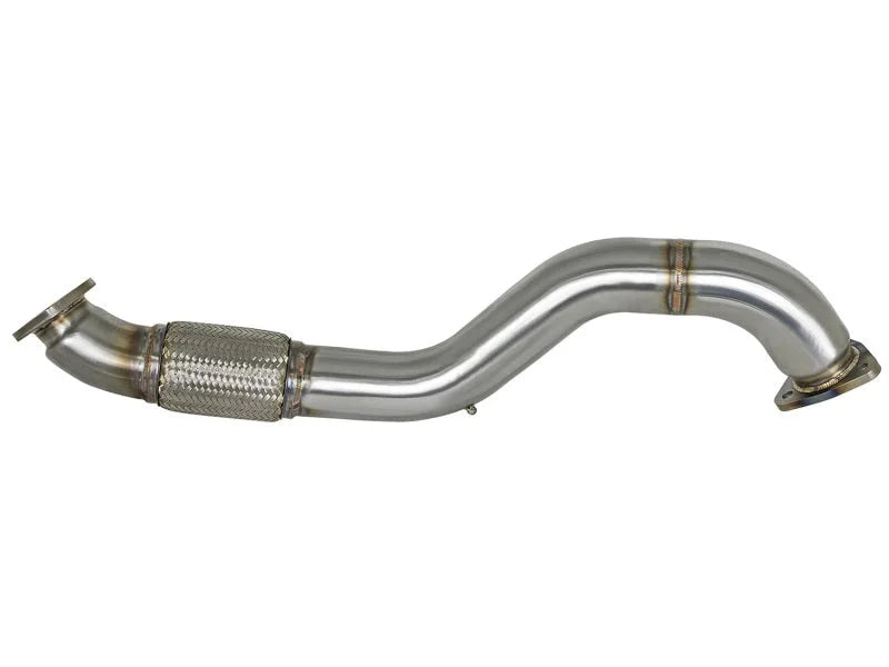 aFe Twisted Steel 3in Rear Down-Pipe/Mid Pipe 2017+ Honda Civic Type R I4 2.0L (t) - Back View