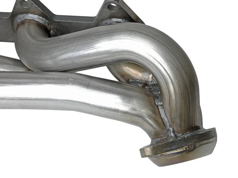 aFe Twisted Steel 409SS Shorty Header 04-10 Ford F-150 V8-5.4L - Back View
