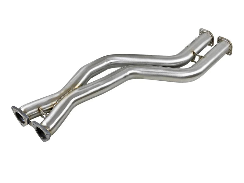 aFe Twisted Steel HDR X-Pipe SS-304 01-06 BMW M3 3.2L S54 - Side View
