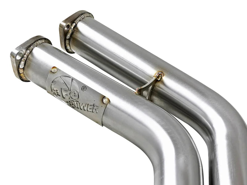 aFe Twisted Steel HDR X-Pipe SS-304 01-06 BMW M3 3.2L S54 - Back View
