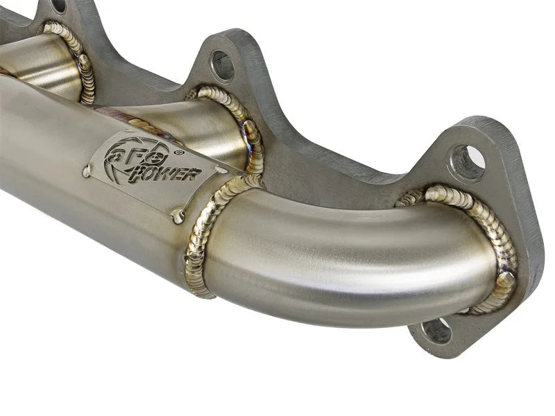 aFe Twisted Steel Header Turbo Manifold (T3) 98.5-02 Dodge Diesel Trucks L6 5.9L (td) - Installation View