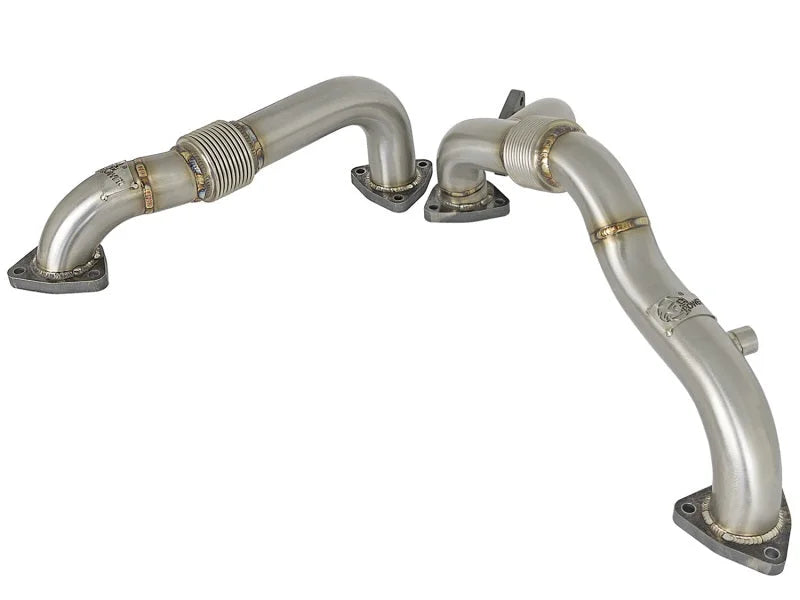 aFe Twisted Steel Header Up-Pipe 08-10 Ford Diesel Trucks V8-6.4L (td) - Main Product View