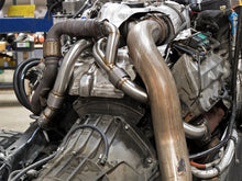 Load image into Gallery viewer, aFe Twisted Steel Header Up-Pipe 08-10 Ford Diesel Trucks V8-6.4L (td) - Side View