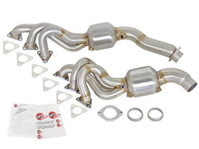 Load image into Gallery viewer, aFe Twisted Steel Headers (Catted) 01-06 BMW M3 L6-3.2L S54 - Back View