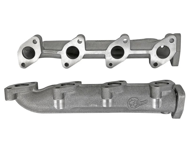aFe Twisted Steel Power Package Up-Pipes / Manifold 08-10 Ford Diesel Trucks V8 6.4L (td) - Back View