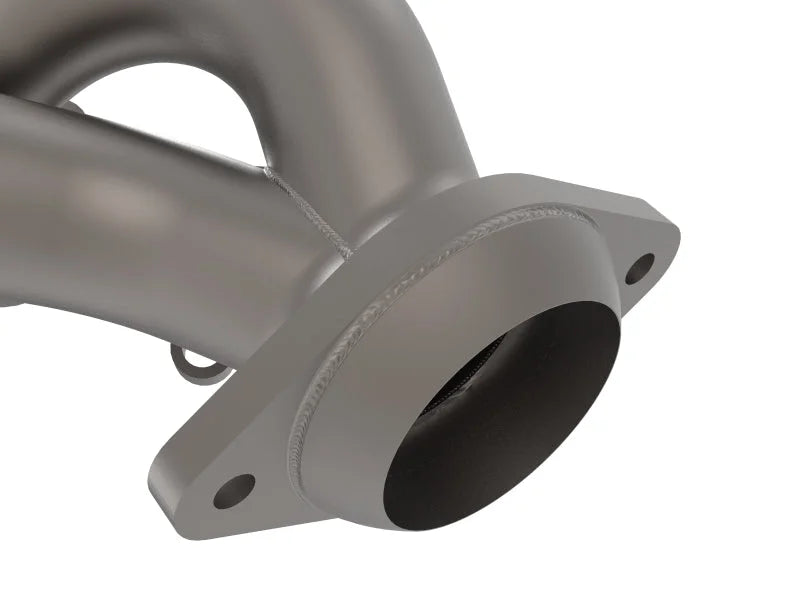 aFe Twisted Steel Shorty Header 11-17 Ford Mustang V6-3.7L - Titanium Coat Finish - Back View