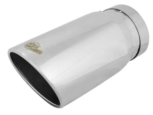 aFe Universal Bolt On Exhaust Tip Polished 5in Inlet x 6in Outlet x 12in Long - Main Product View